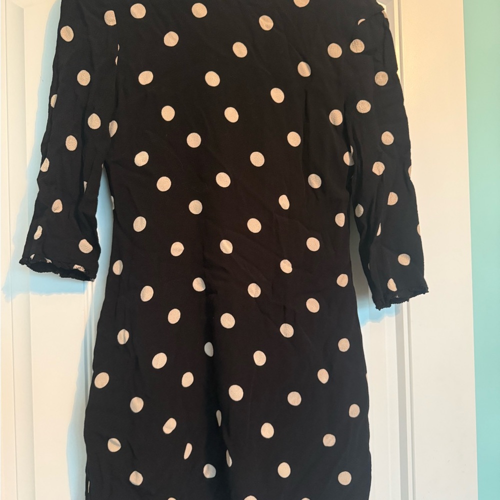 Kate Spade Black and White Polka Dot Midi Dress